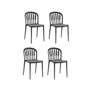 Lot de 4 chaises de salle à manger Linzo Plastique Noir