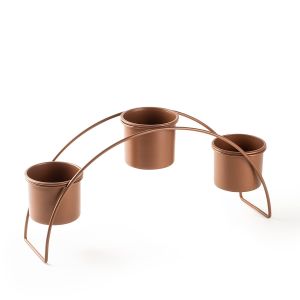 Support 3 pots en arc Isha 40x10cm Métal Cuivre