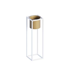 Cache-pot / Bougeoir Design avec support Konten Métal Blanc