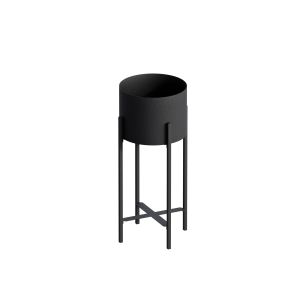 Cache-pot / Bougeoir Design avec support Belin Métal Noir