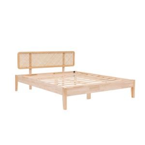 Lit simple minimaliste Izabel 90x190cm Bois clair