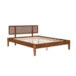 Lit simple minimaliste Izabel 90x190cm Bois foncé