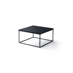 Table basse minimaliste Lyona L75cm L75cm Bois et Métal Noir