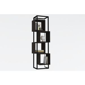 Étagère bibliothèque design Sitik L44cm Métal Noir et Bois Anthracite