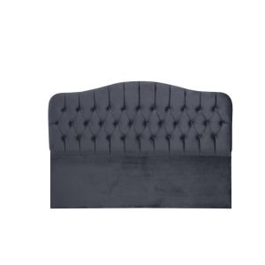 Tête de lit capitonné Gectuna L140cm Velours Anthracite