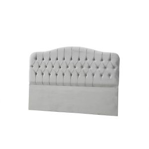 Tête de lit capitonné Gectuna L160cm Velours Gris