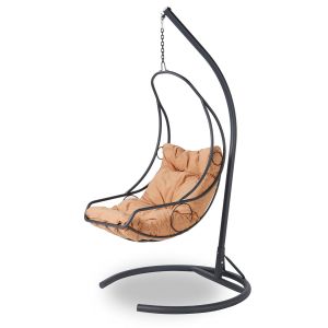 Fauteuil suspendu simple Moonfleet Métal Anthracite et Tissu Orange