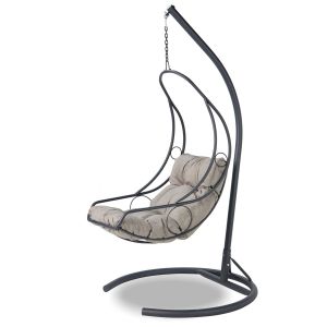 Fauteuil suspendu simple Moonfleet Métal Anthracite et Tissu Gris