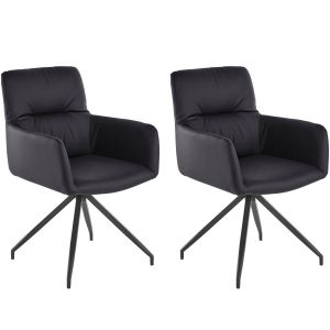 Lot de 2 chaises modernes avec accoudoirs Alixto Simili Noir