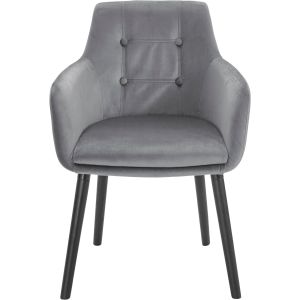 Fauteuil capitonné style scandinave Febris Velours Gris