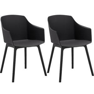 Lot de 2 chaises modernes Boris Plastique Noir