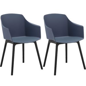 Lot de 2 chaises modernes Boris Plastique Bleu