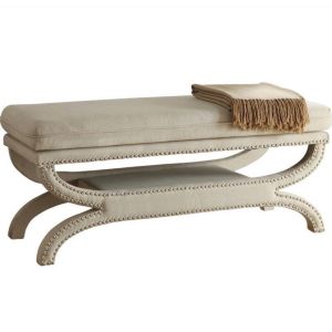 Banquette design Cloé L120cm Velours Beige