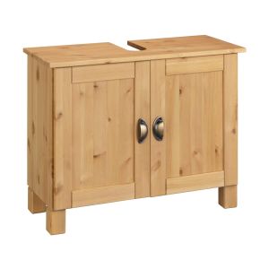 Meuble style classique pour lavabo avec 2 portes Tusco L70cm Bois naturel