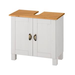 Meuble style classique pour lavabo avec 2 portes Tusco L60cm Bois Blanc