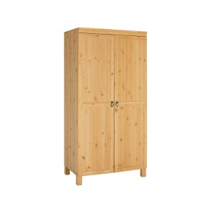 Armoire style classique avec étagères Palosc L100xH205cm Pin naturel