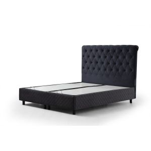 Lit simple à sommier relevable Gauto 90x190cm Velours Anthracite