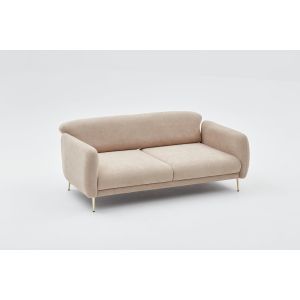 Canapé 3 places convertible pied doré Juanita Tissu Beige