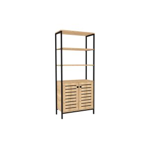 Bibliothèque Mowy L70cm Bois clair et Blanc