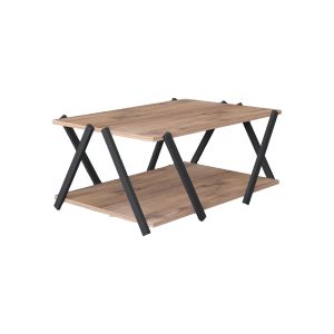 Table basse Hogy 90x60cm Bois clair et Anthracite