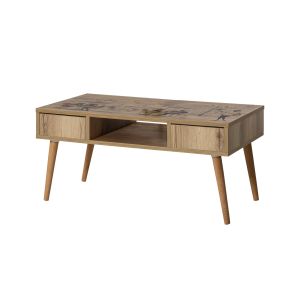 Table basse design original Invia Pieds Bois massif clair