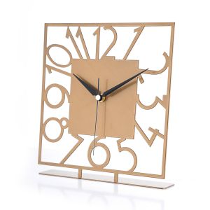 Horloge à poser design Vody L22xH23cm Métal Or