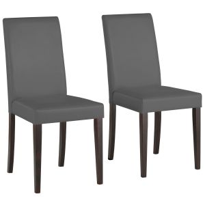 Lot de 2 chaises Luku Tissu et Pin massif Marron foncé