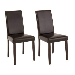 Lot de 2 chaises Luku Tissu et Pin massif Marron foncé