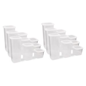 Lot de 12 boîtes de conservation 3 dimensions Vezan Blanc transparent