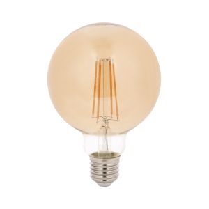 Ampoule sphérique LED G95 Claritas 3000K 7 Watt Verre Ambré