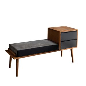 Banc avec rangement Blissar Bois Naturel et Noir