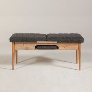 Banc capitonné Scamnum Bois Bois et Anthracite