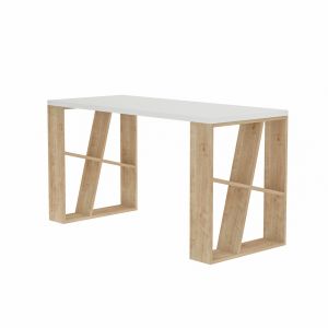 Bureau Taiga 140x75cm Bois Blanc et Chêne