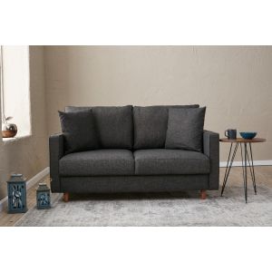 Canapé 2 places moderne Evania Tissu Gris anthracite