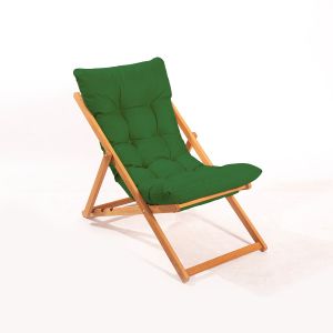 Chaise de jardin Purrault Bois massif clair et Tissu Vert