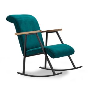 Fauteuil à bascule Vitocha Velours Bleu pétrole