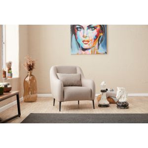 Fauteuil Juanita Tissu Blanc crème