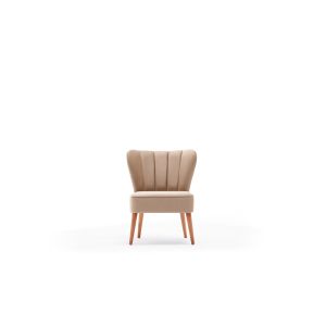 Fauteuil style scandinave Wapedale Velours Blanc crème