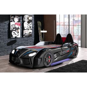 Lit voiture de course interactif MNV3 noir Panneau Bois ABS Multicolore