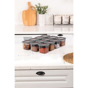 Lot de 12 boites de pots de conservation Vezin 550ml Anthracite