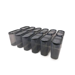 Lot de 12 boites de conservation Saunie 2L Transparent et Anthracite