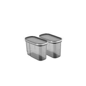 Lot de 2 boites de conservation Ralli 1,25L Anthracite et Transparent