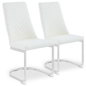 Lot de 2 chaises design Finea Simili Blanc