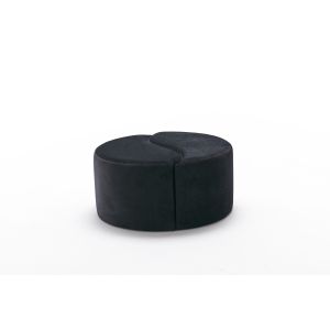 Lot de 2 poufs puzzle Ratsel L43xH40cm Velours Noir