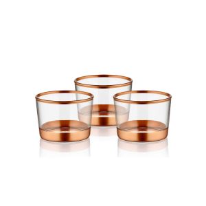 Lot de 3 coupelles à apéritifs Poculum Ombre et lumière Verre Transparent et Or rose