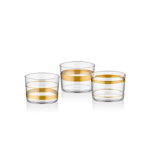 Lot de 3 coupelles à apéritifs Poculum Ombre et lumière Verre Transparent et Or