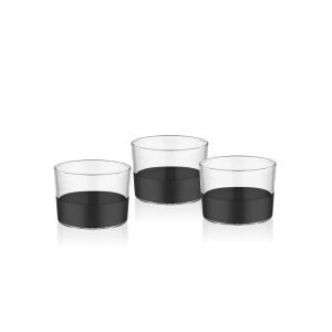 Lot de 3 coupelles à apéritifs Narek Verre Transparent et Noir