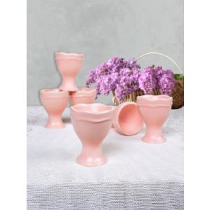 Lot de 6 coquetiers Pollito 100% Céramique Rose mat