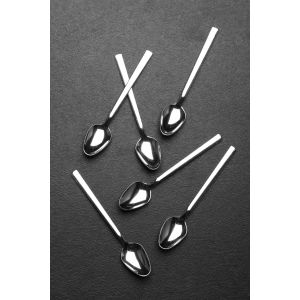 Lot de 6 cuillères à dessert bout carré Calypso 11cm Acier inoxydable Argent