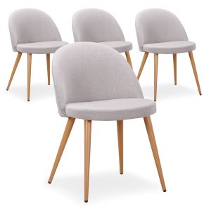 Lot de 4 chaises scandinaves Tello tissu Gris